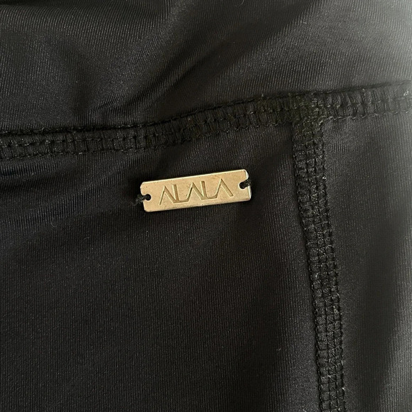 ALALA Black Mesh Leggings Capris High Rise Athleisure Size X Small - Picture 7 of 10